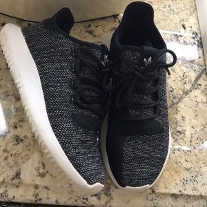 Black with white Adidas (Tubular)